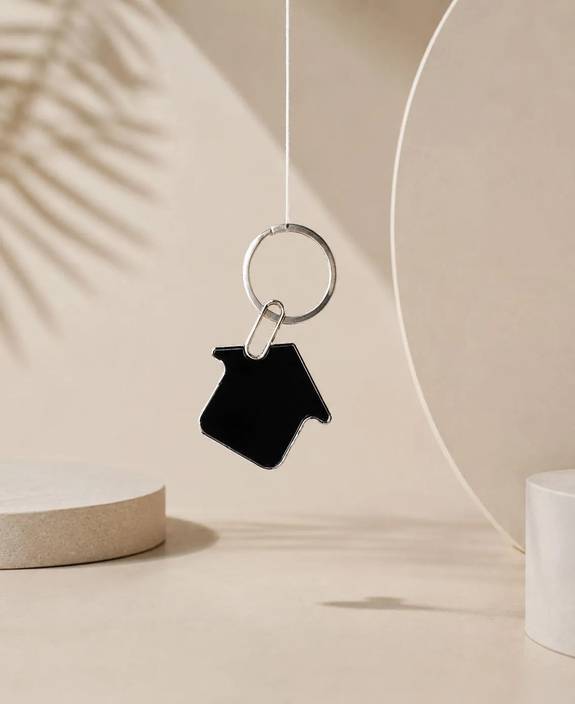 Personalized House Shaped Metal Keychain