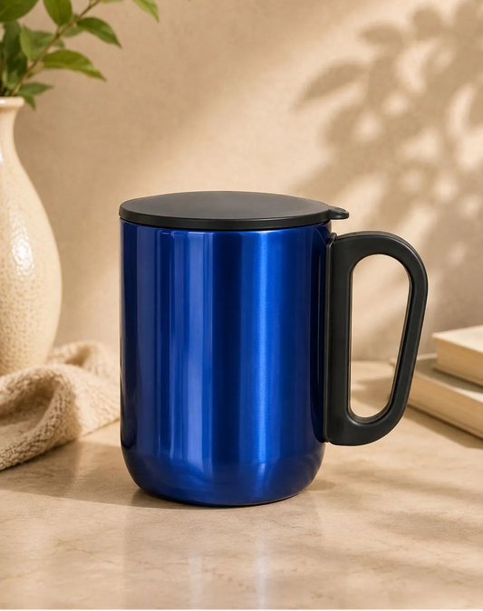 Premium Travel Mug with Black Handle &amp; Lid