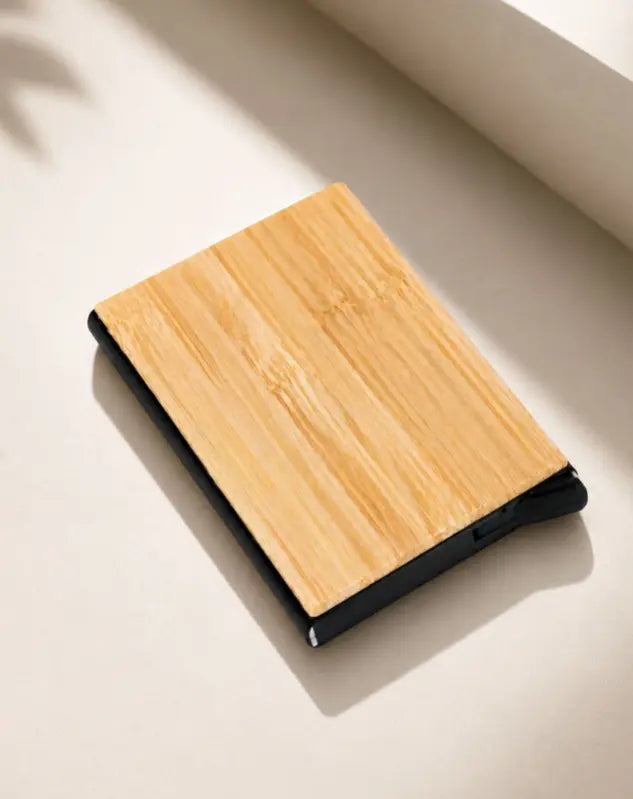 Compact Wooden AM and Business Card Holder |