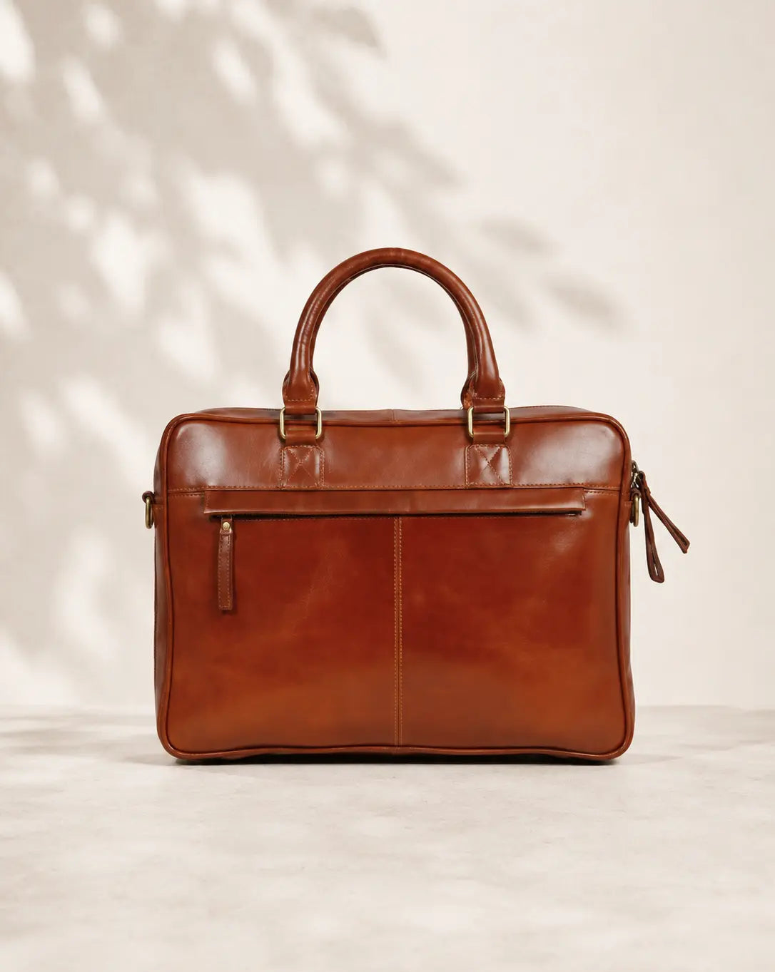 Teakwood Leathers Tan Medium Leather Laptop Messenger Bag