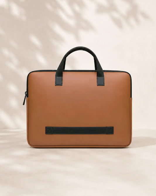 Teakwood Leathers Tan Medium Leather Laptop Messenger Bag