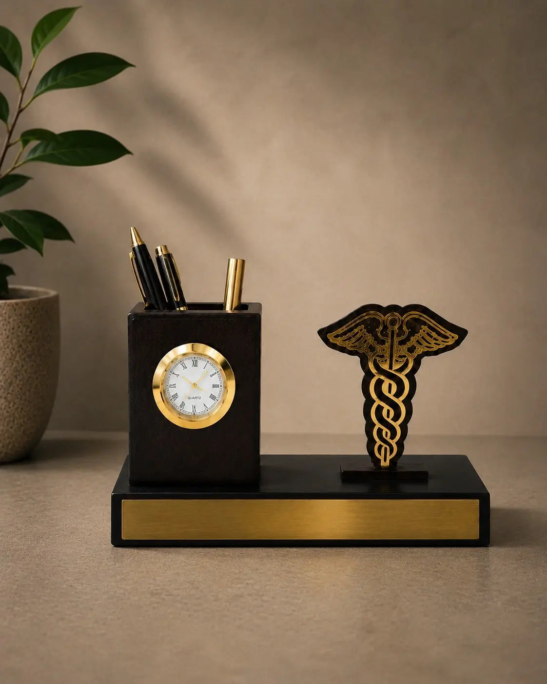Wooden Desk Organizer Pen Stand