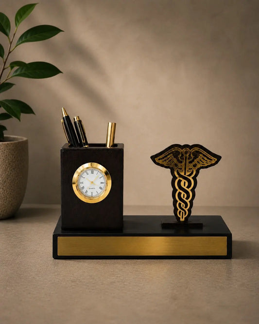 Wooden Desk Organizer Pen Stand